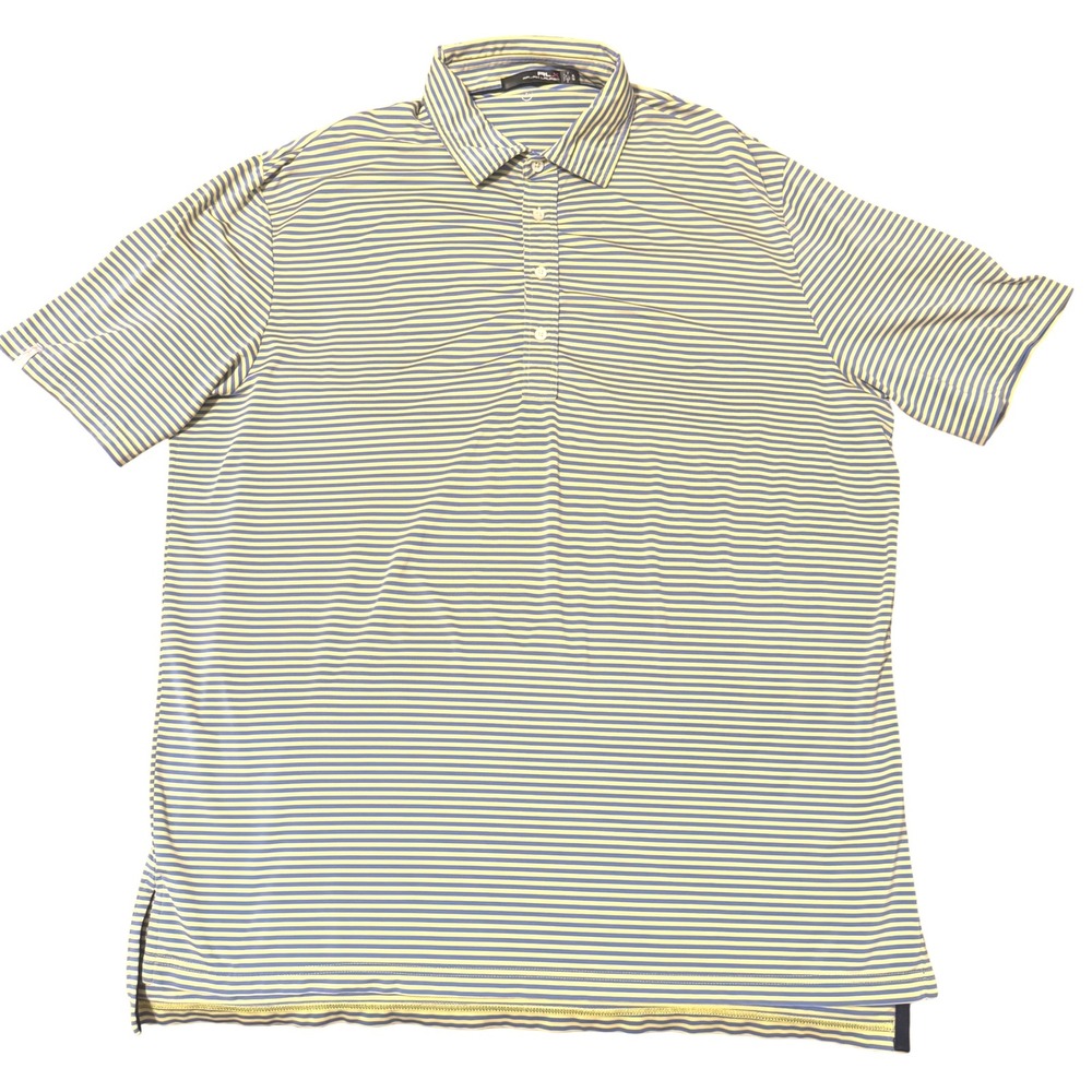 RLX Ralph Lauren Mens XL Striped Golf Polo Shirt‎ Athletic Fit